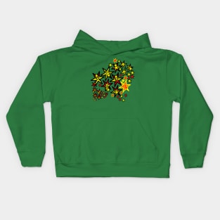 Red, black, yellow, stars Kids Hoodie